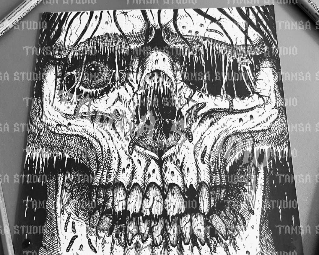 Rotten Skull - One-of-One Hand-Drawn Dark Artwork
