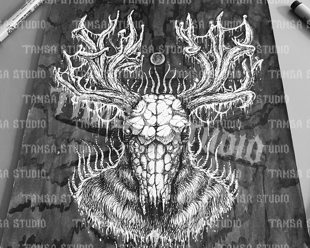 Devil With Horns - One-of-One Hand-Drawn Dark Artwork