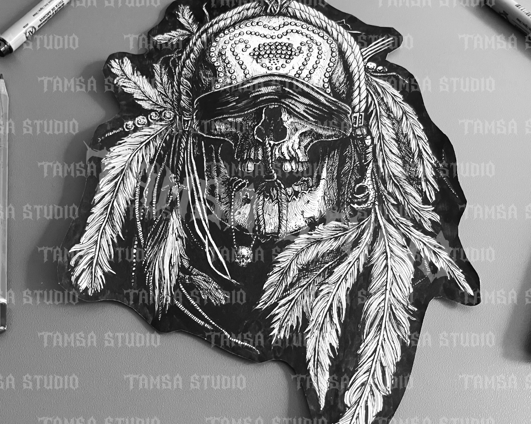 Witch Skull - One-of-One Hand-Drawn Dark Artwork