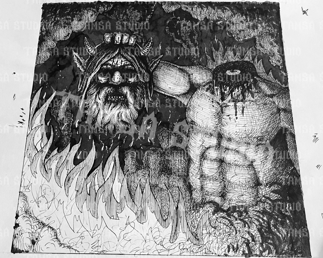 Headless Satan - One-of-One Hand-Drawn Dark Artwork